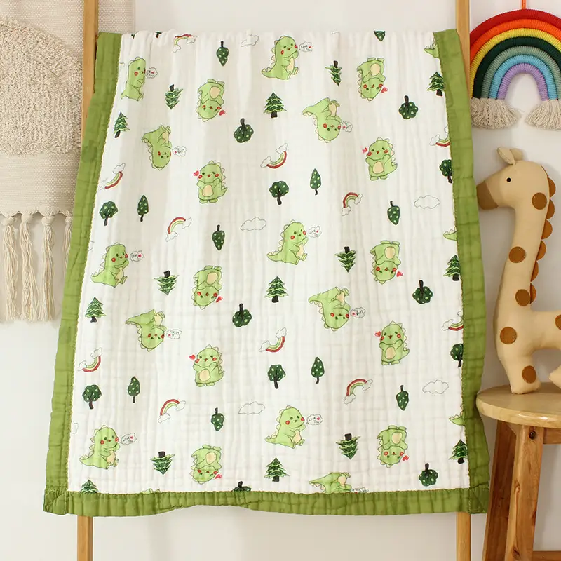 Cotton Cartoon Baby Quilted Bath Towel Summer Blanket - Image 24