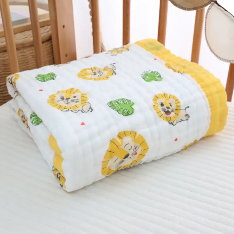 Cotton Cartoon Baby Quilted Bath Towel Summer Blanket - Image 25