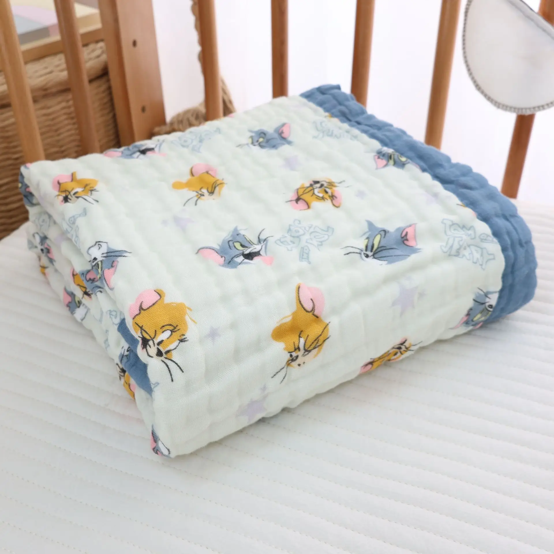 Cotton Cartoon Baby Quilted Bath Towel Summer Blanket - Image 27