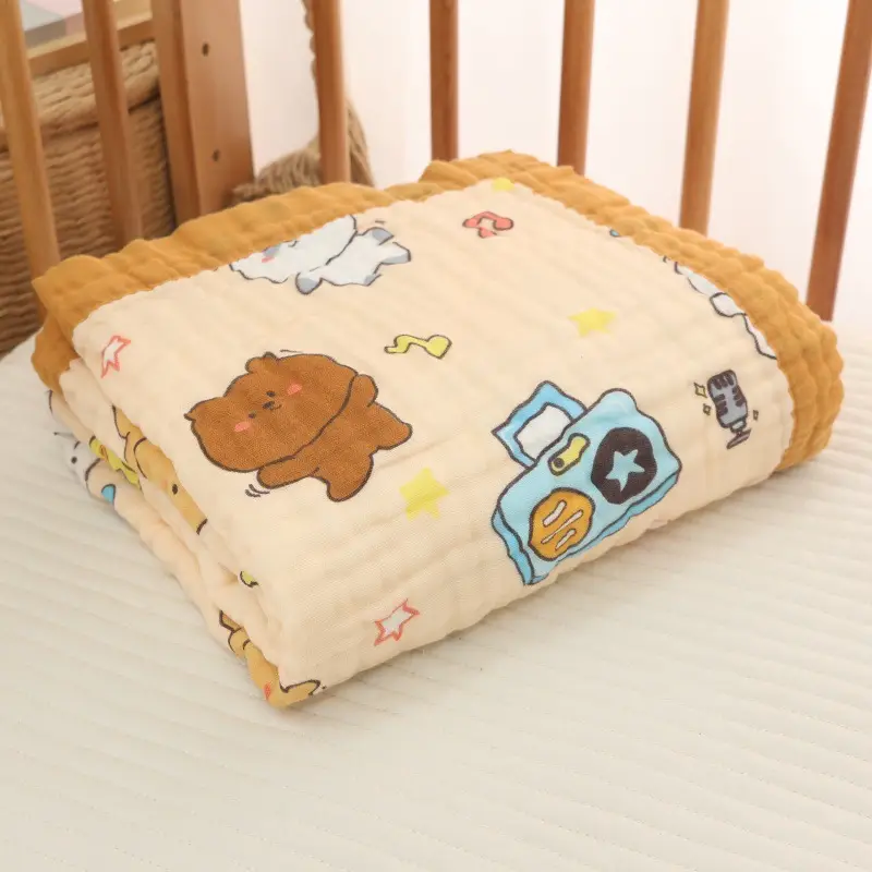 Cotton Cartoon Baby Quilted Bath Towel Summer Blanket - Image 29