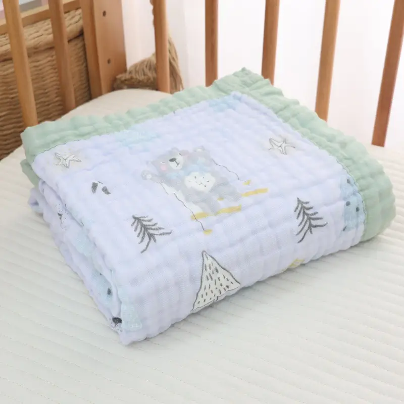 Cotton Cartoon Baby Quilted Bath Towel Summer Blanket - Image 30