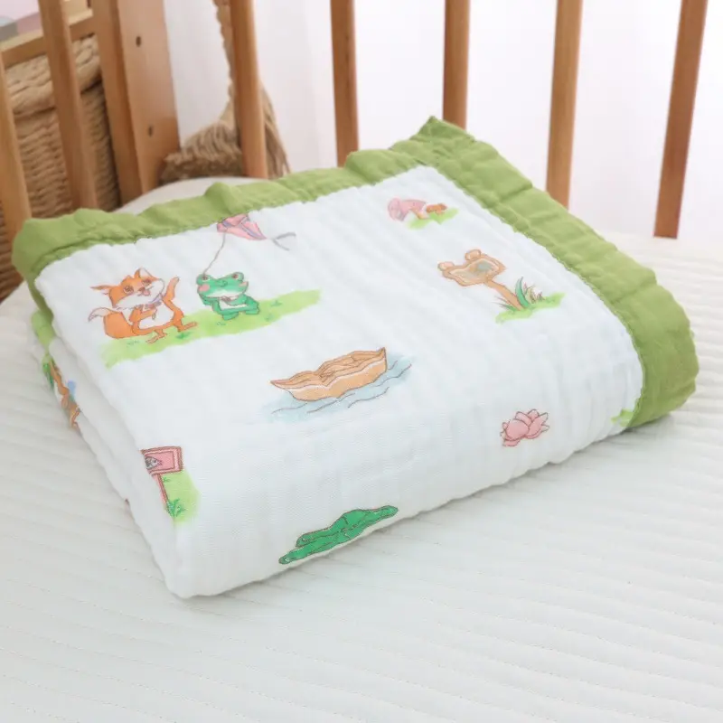 Cotton Cartoon Baby Quilted Bath Towel Summer Blanket - Image 31