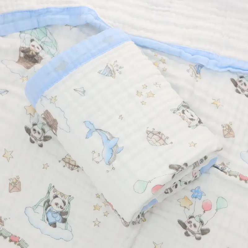 Cotton Cartoon Baby Quilted Bath Towel Summer Blanket - Image 5