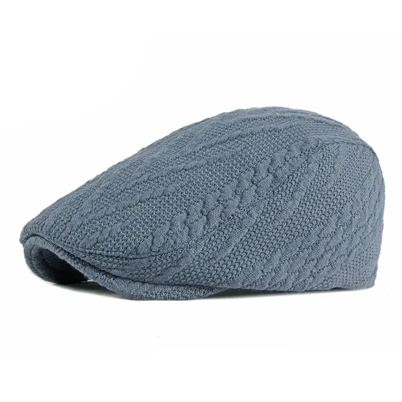 Men's Knitted Painter Hat Beige Winter Warm - Image 9