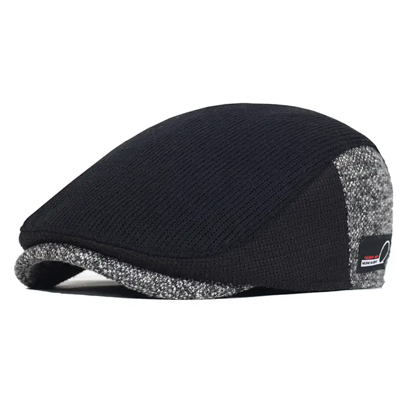 Men's Knitted Painter Hat Beige Winter Warm - Image 3