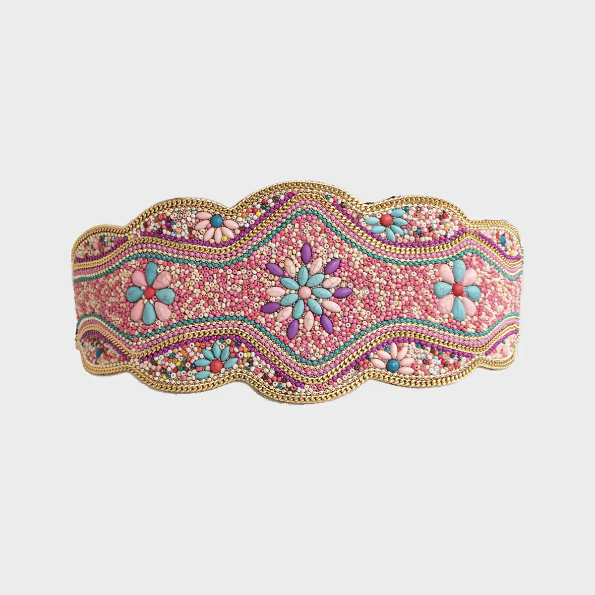 New Ethnic Beaded Hemp Rope Waist Belt with Tassel - Image 5
