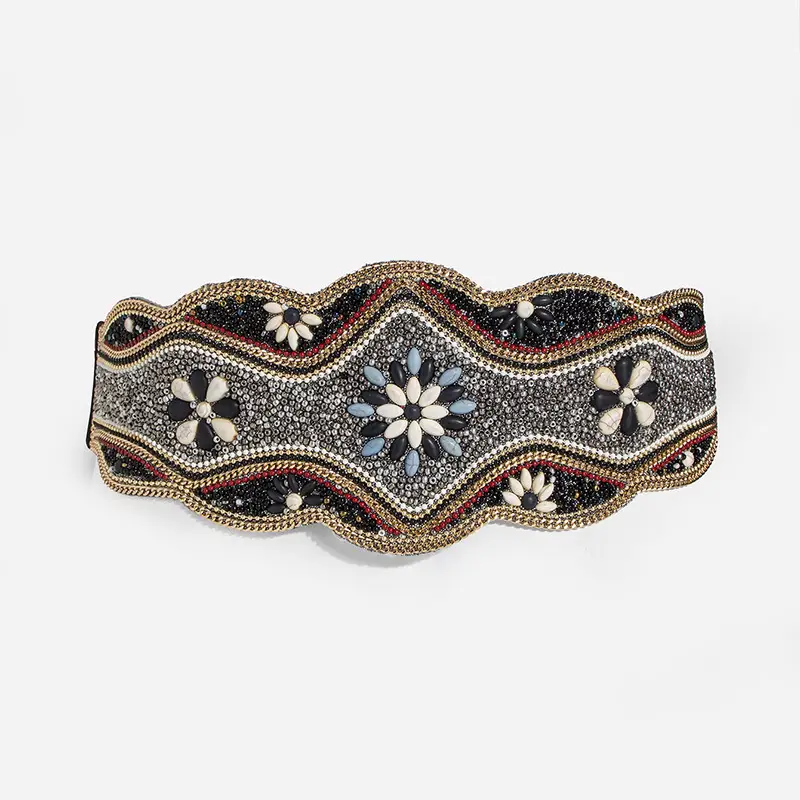 New Ethnic Beaded Hemp Rope Waist Belt with Tassel - Image 6