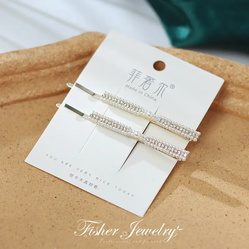 Pearl Hairpin Side Bangs Clip Elegant Pair - Image 13