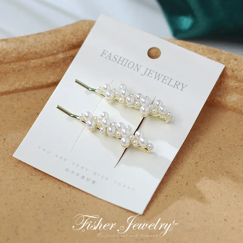 Pearl Hairpin Side Bangs Clip Elegant Pair - Image 14