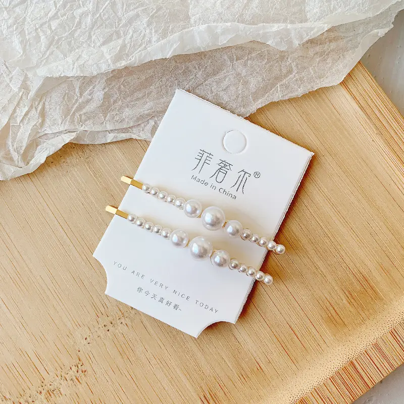 Pearl Hairpin Side Bangs Clip Elegant Pair - Image 5