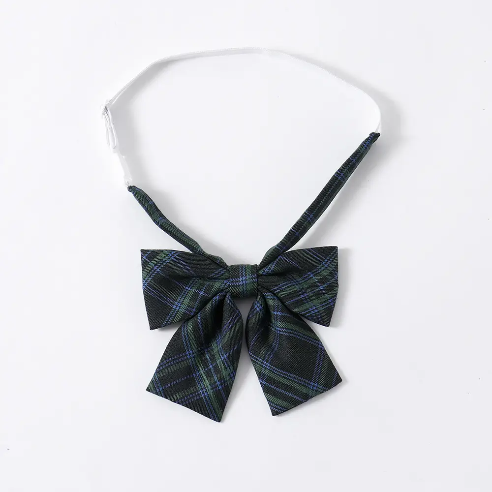 Dark Green Plaid Bow Tie for Men - Image 3
