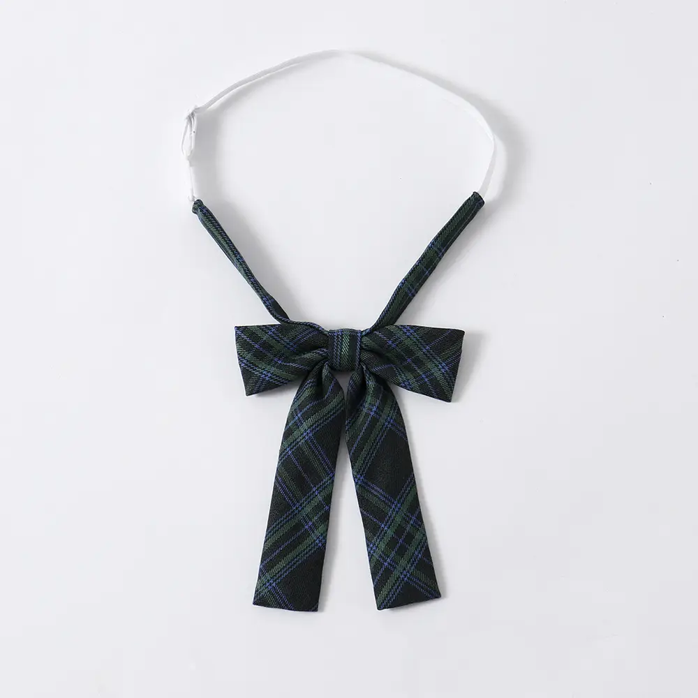 Dark Green Plaid Bow Tie for Men - Image 4
