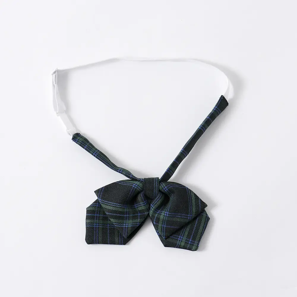 Dark Green Plaid Bow Tie for Men - Image 5