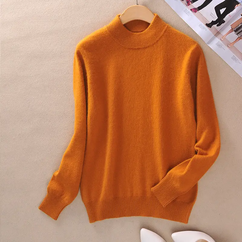 Red New Half Turtleneck Sweater for Women - Image 11