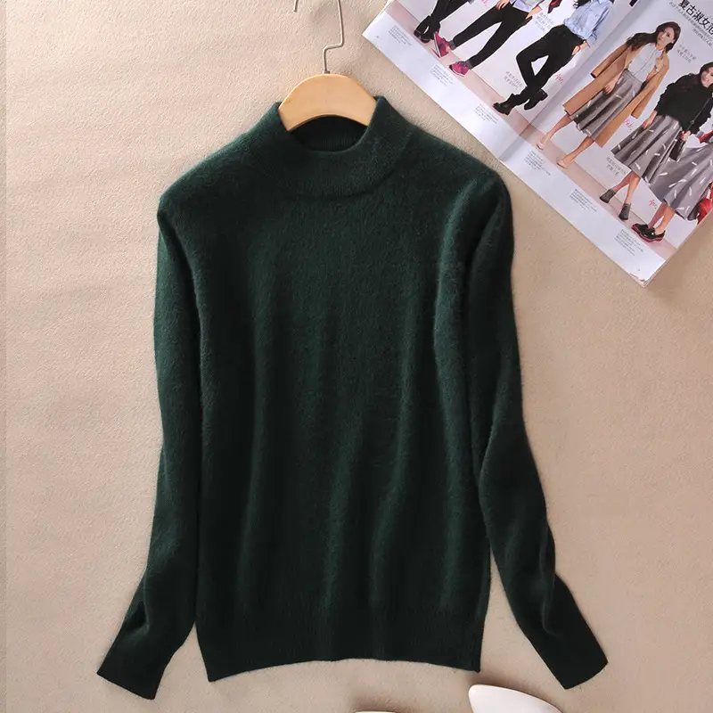 Red New Half Turtleneck Sweater for Women - Image 13