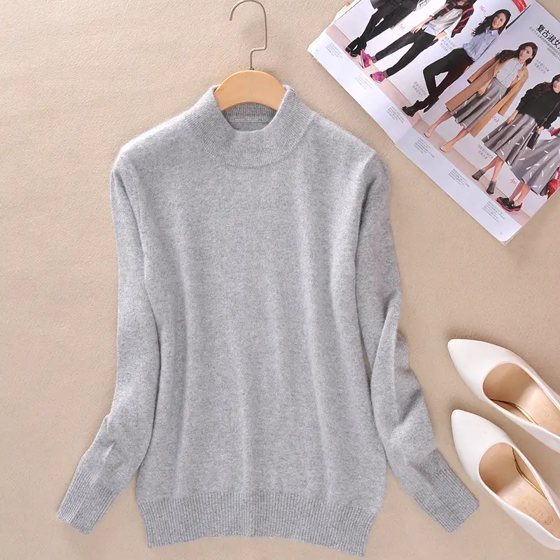 Red New Half Turtleneck Sweater for Women - Image 14