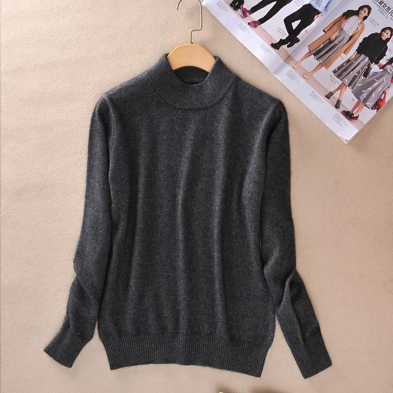 Red New Half Turtleneck Sweater for Women - Image 15
