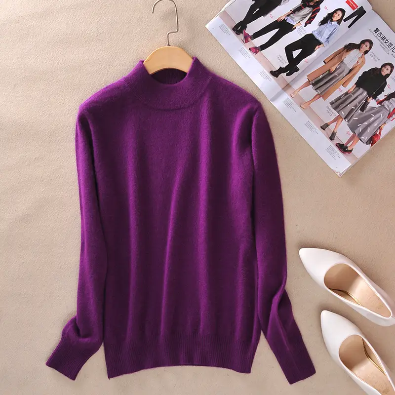 Red New Half Turtleneck Sweater for Women - Image 18