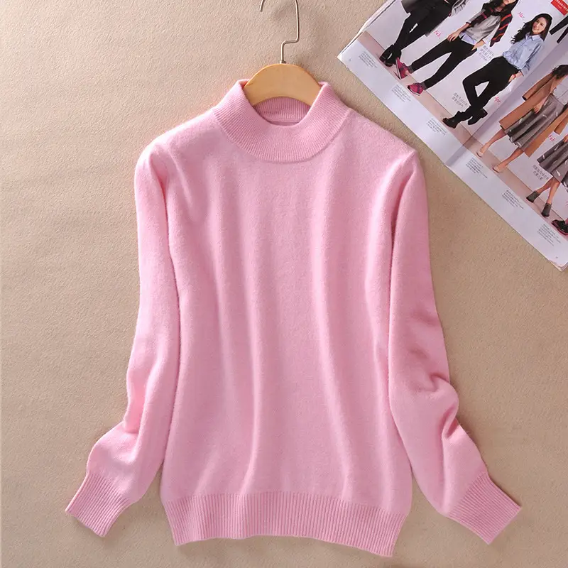 Red New Half Turtleneck Sweater for Women - Image 3