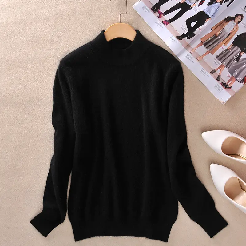 Red New Half Turtleneck Sweater for Women - Image 7