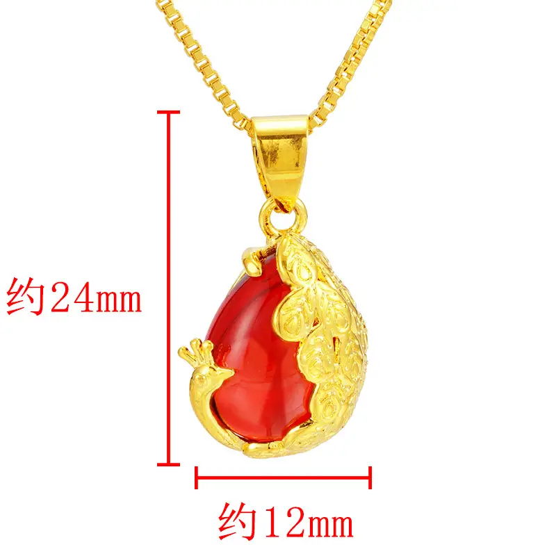 Green Peacock Pendant Gold Plated Women's Jewelry - Image 7