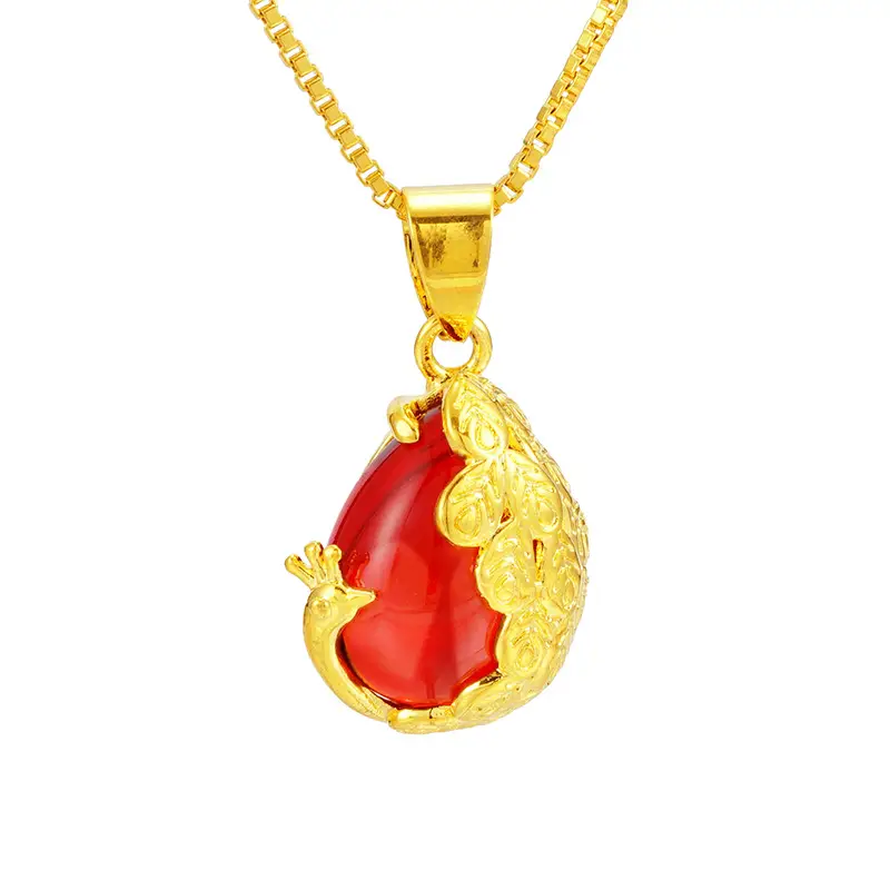 Green Peacock Pendant Gold Plated Women's Jewelry - Image 8