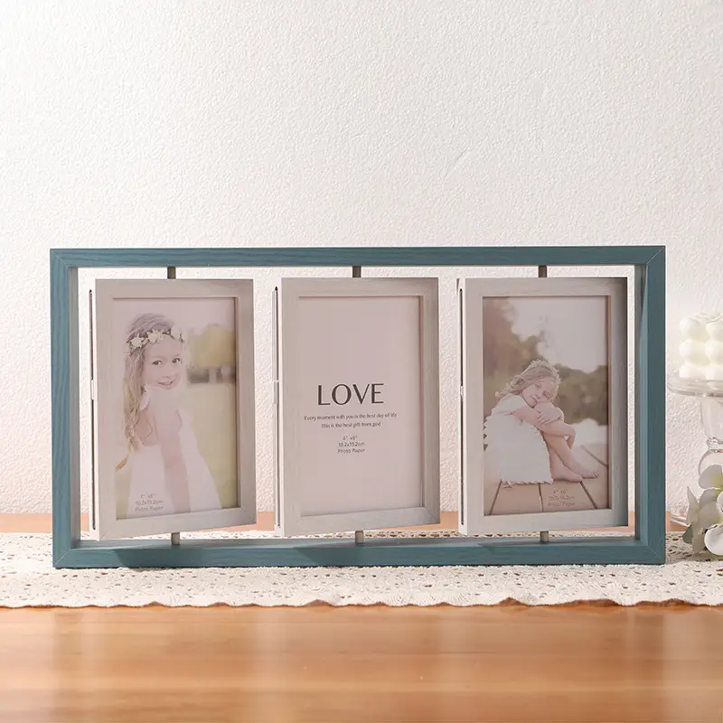 Nordic Wooden Photo Frame 6" Double Sided Rotating — feature 15
