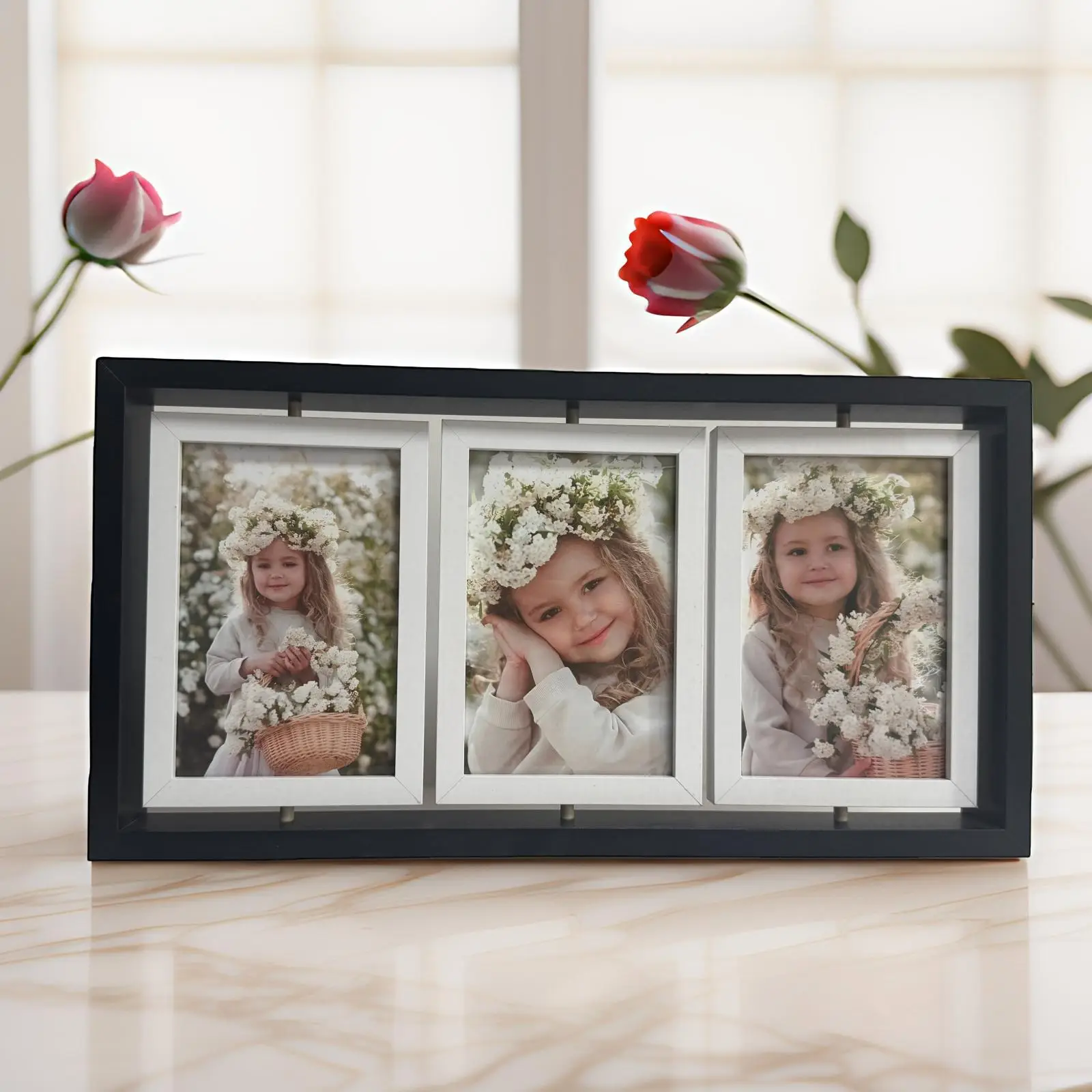 Nordic Wooden Photo Frame 6" Double Sided Rotating — feature 7