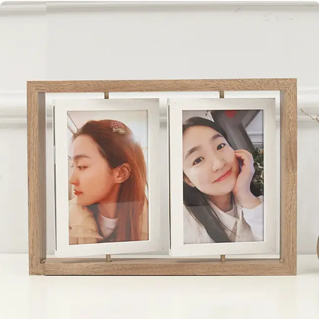 Nordic Wooden Photo Frame 6" Double Sided Rotating