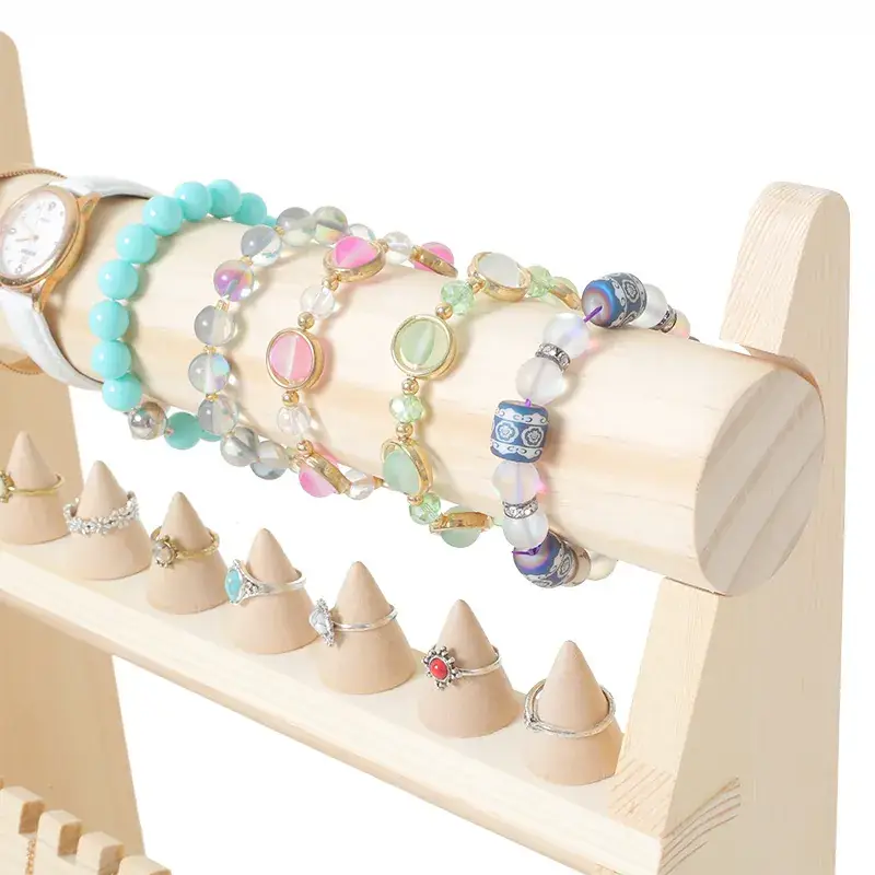 Solid Wood Jewelry Rack with 144 Hooks - Image 4