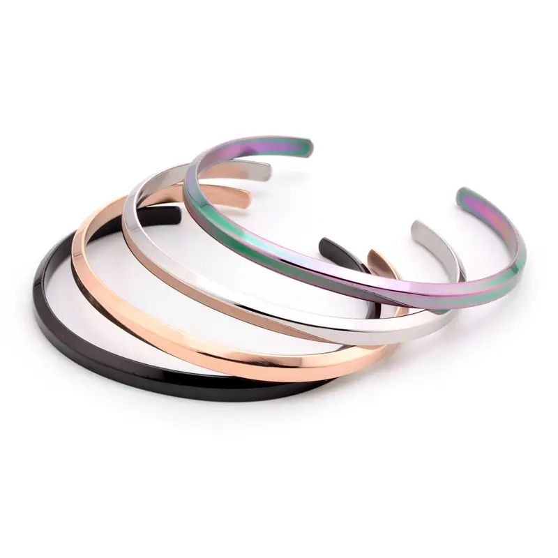 Stainless Steel Open C-Bracelet for Men Women - Image 7