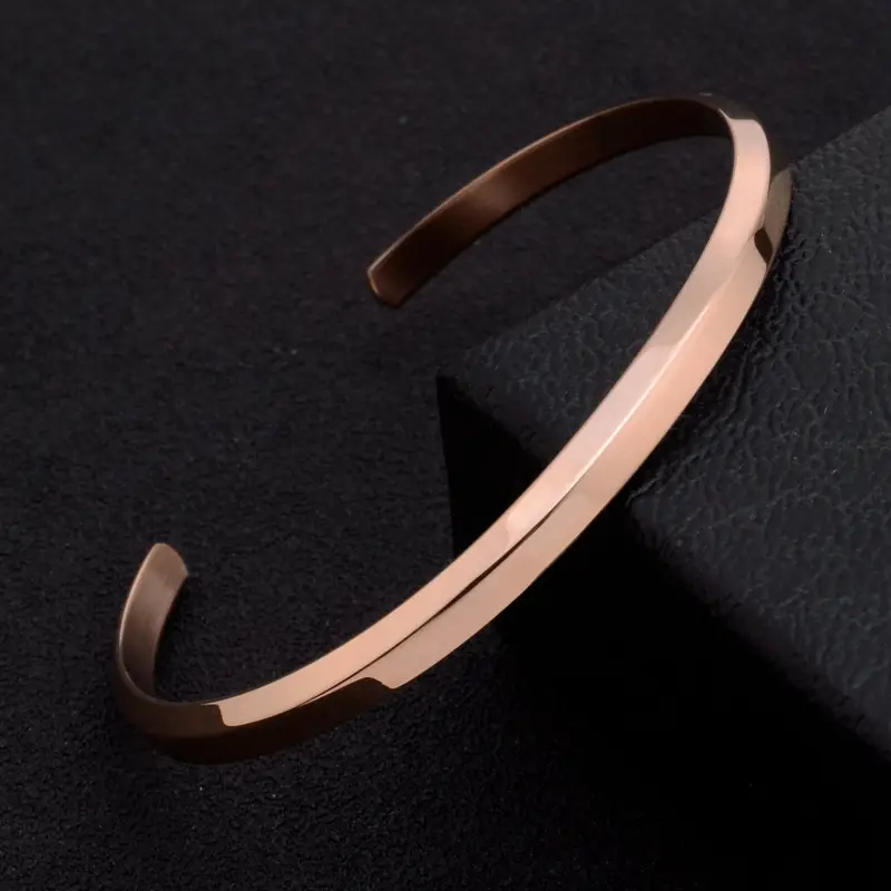 Stainless Steel Open C-Bracelet for Men Women - Image 4