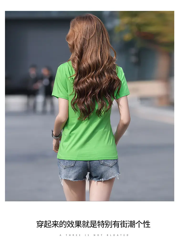 Women Hooded T-Shirt Black Casual Short Sleeve Korean Style — feature 23