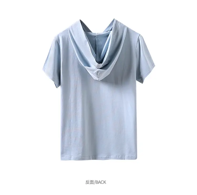 Women Hooded T-Shirt Black Casual Short Sleeve Korean Style — feature 25