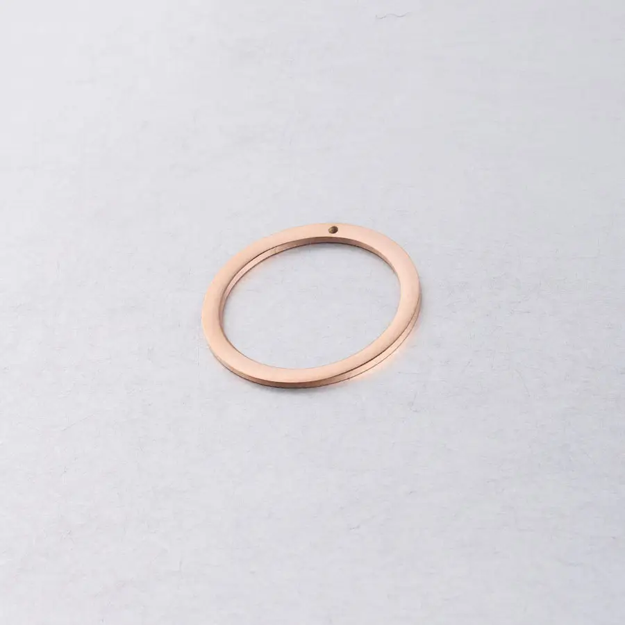 30mm Stainless Steel Mirror Ring with Hole - Image 2
