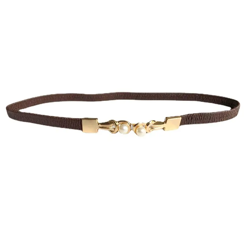 Black Pearl Buckle Belt for Women Elegant Decorative Belt - Image 11