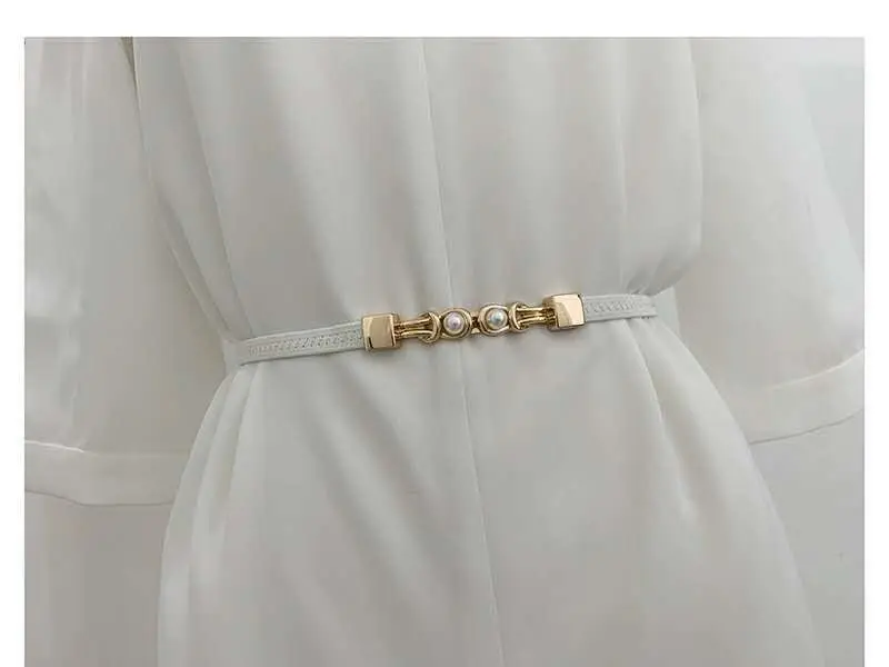 Black Pearl Buckle Belt for Women Elegant Decorative Belt — feature 14