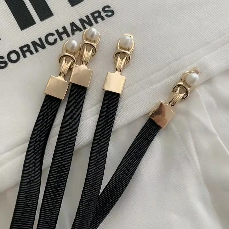 Black Pearl Buckle Belt for Women Elegant Decorative Belt — feature 7