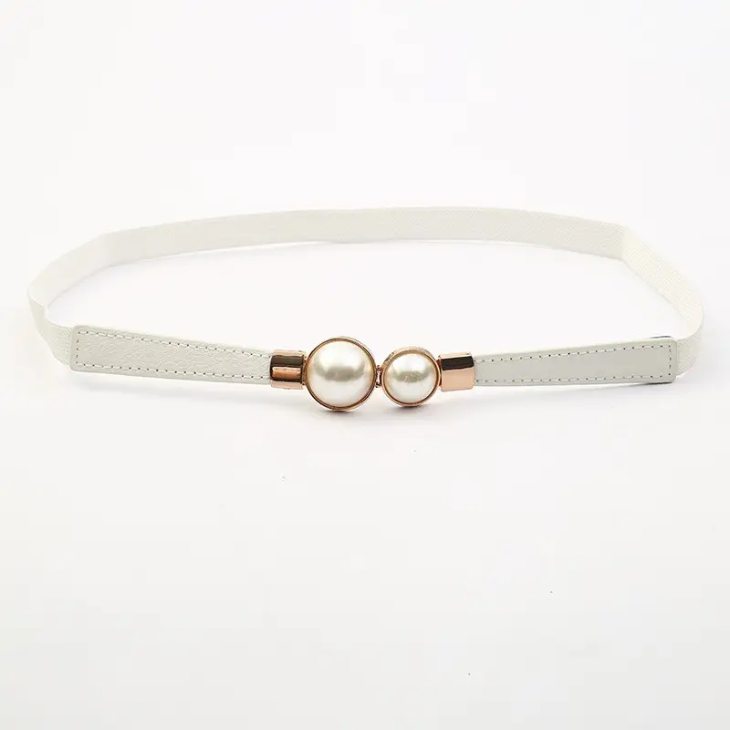 Black Pearl Buckle Belt for Women Elegant Decorative Belt - Image 6