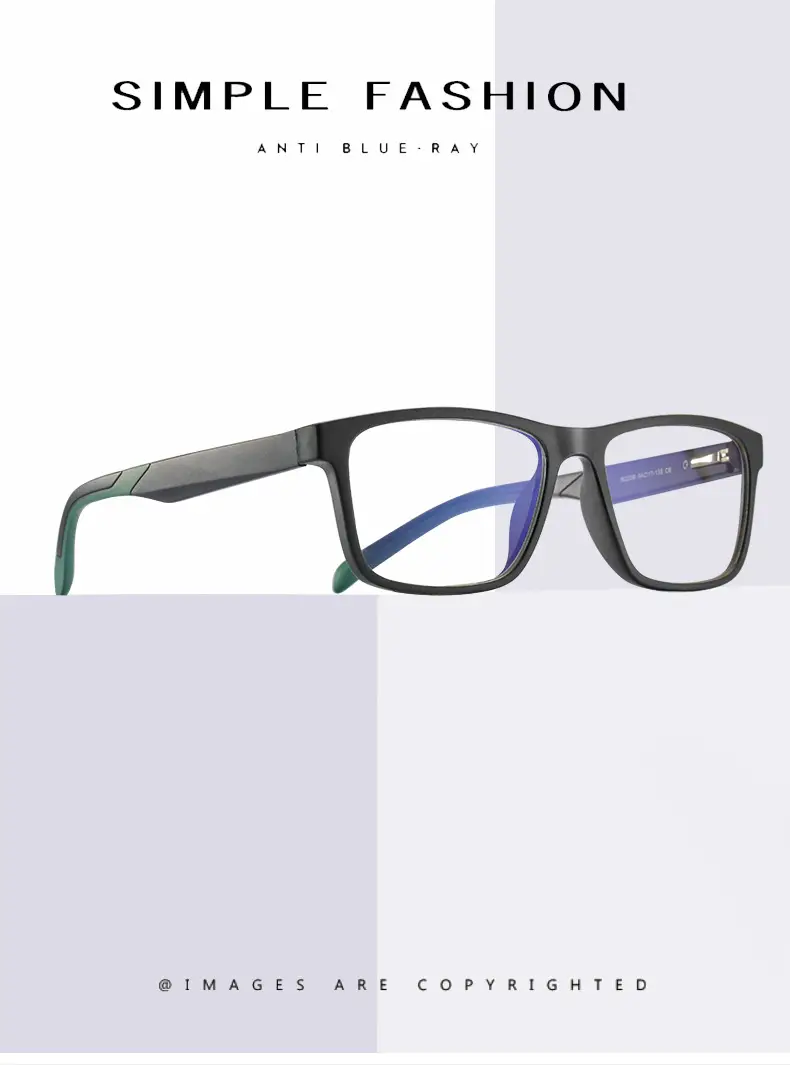 Anti-Blue Light Glasses Square Frame Men Women Spring Goggles — feature 3