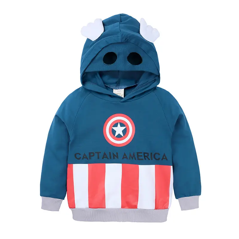 Boys Batman Hoodie with Captain America Mask - Image 3
