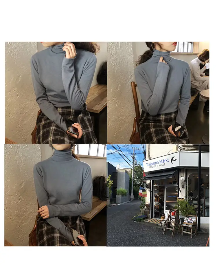 Women Grey Turtleneck Long Sleeve Western Wear 2022 — feature 13