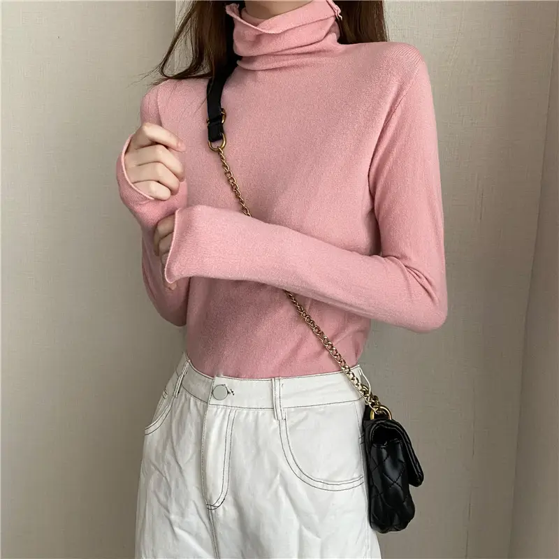 Women Grey Turtleneck Long Sleeve Western Wear 2022 - Image 3