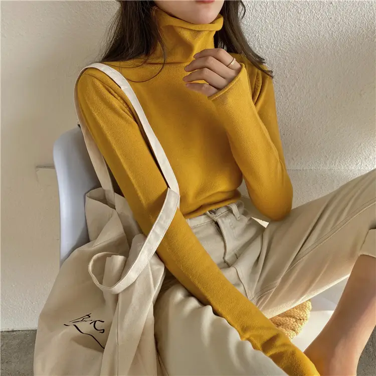 Women Grey Turtleneck Long Sleeve Western Wear 2022 - Image 4