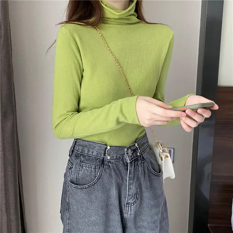Women Grey Turtleneck Long Sleeve Western Wear 2022 - Image 6