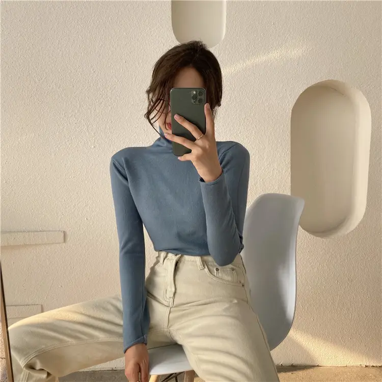 Women Grey Turtleneck Long Sleeve Western Wear 2022 - Image 8