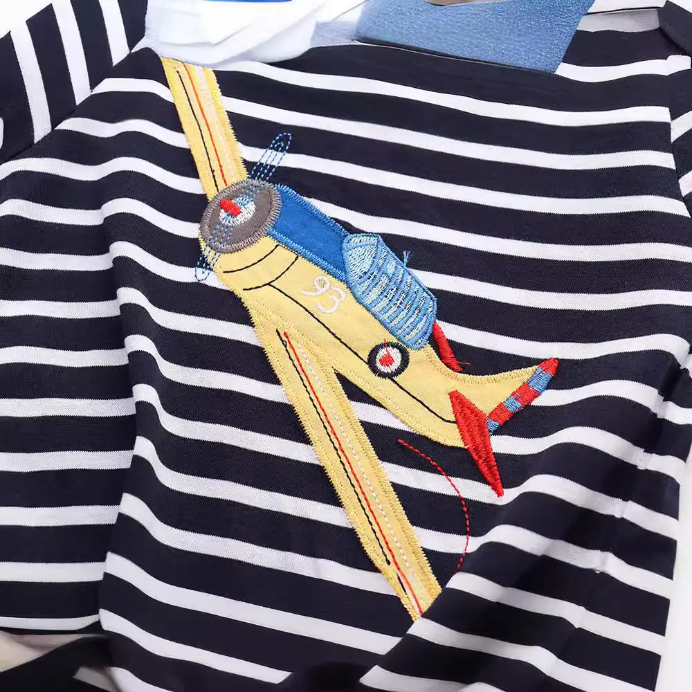 Summer Striped Boys T-Shirt Navy White - Image 3