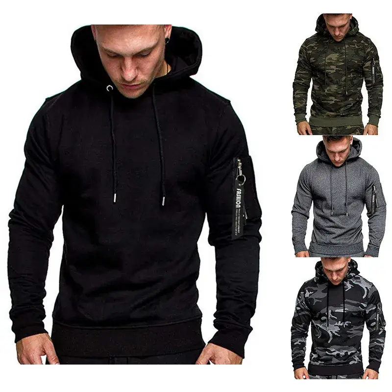 Men's Camo Hoodie Long Sleeve Sweatshirt 2019 - Image 2