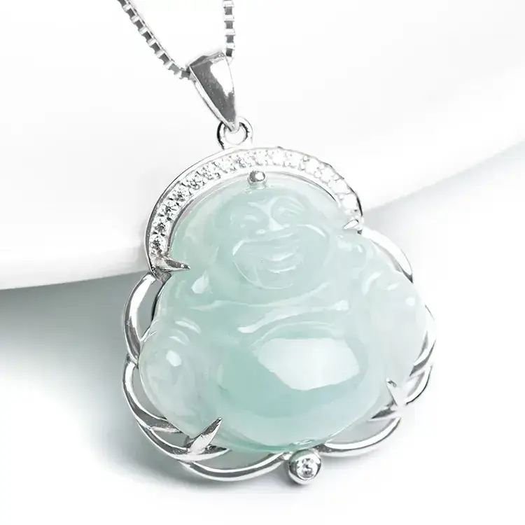 S925 Sterling Silver Jade Buddha Necklace for Women - Image 3