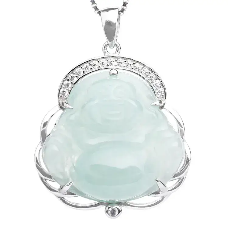 S925 Sterling Silver Jade Buddha Necklace for Women - Image 5
